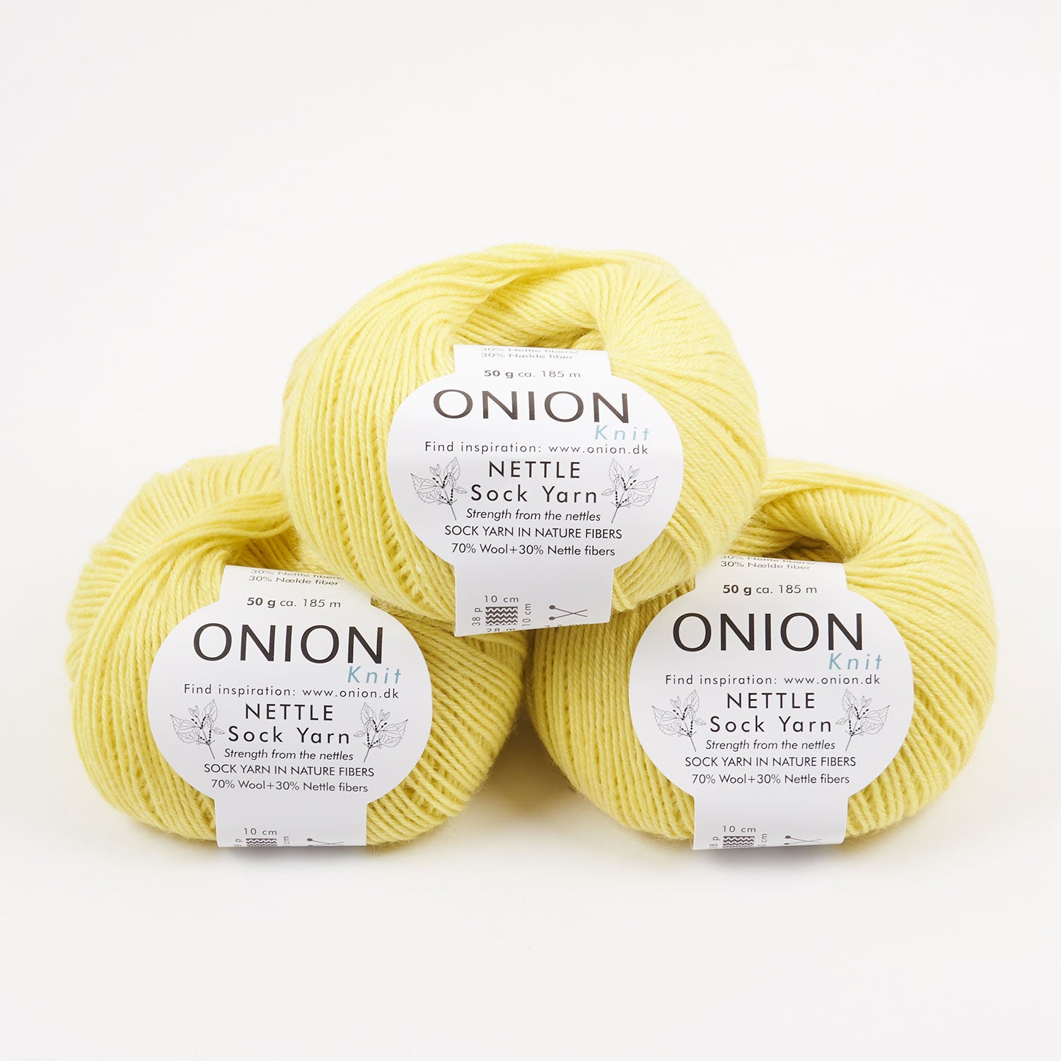 ONION NETTLE SOCK - V1019 CITRON Merino wool Nettle Fingering yellow Yarn