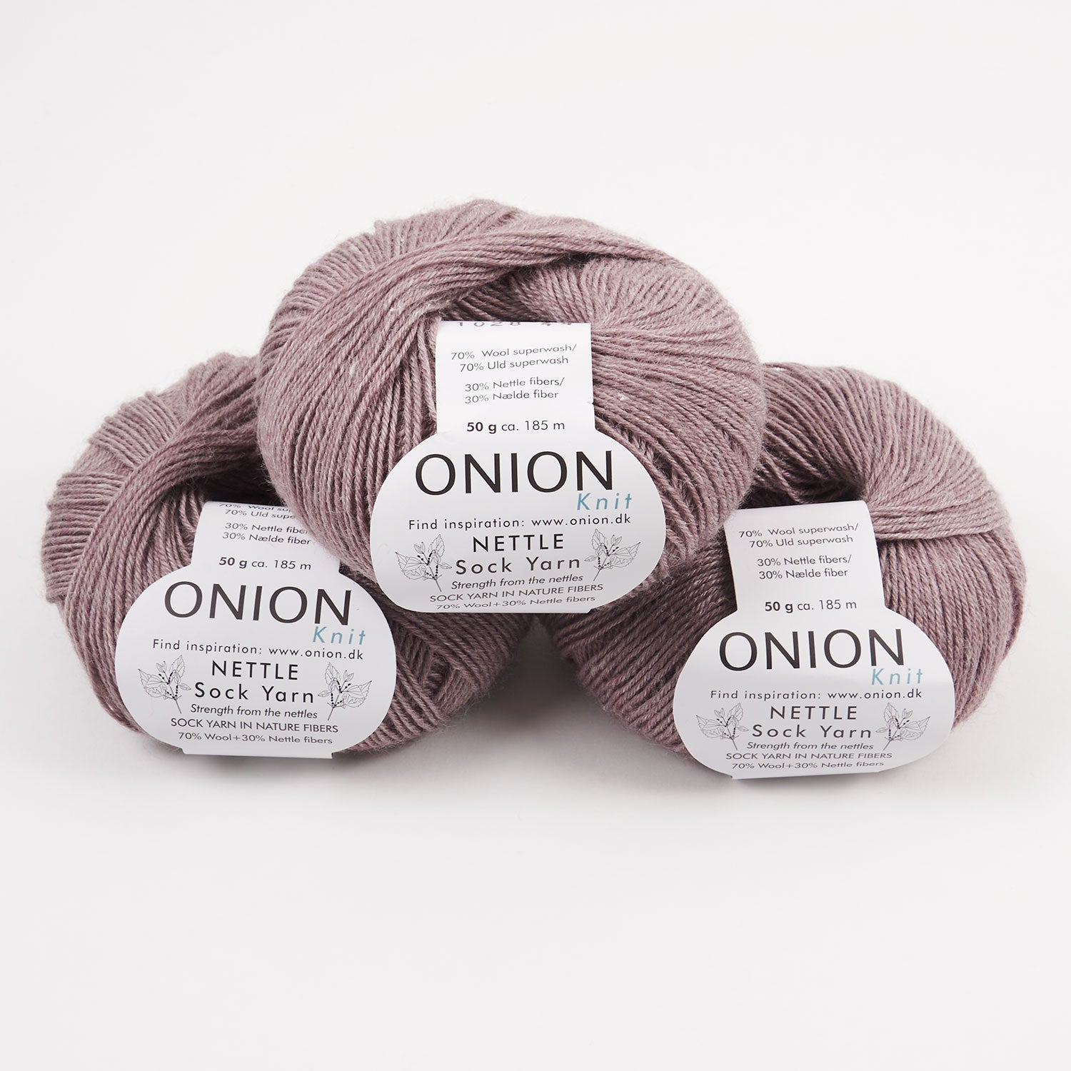 ONION NETTLE SOCK - V1028 PUDDER Merino wool Nettle Fingering purple Yarn