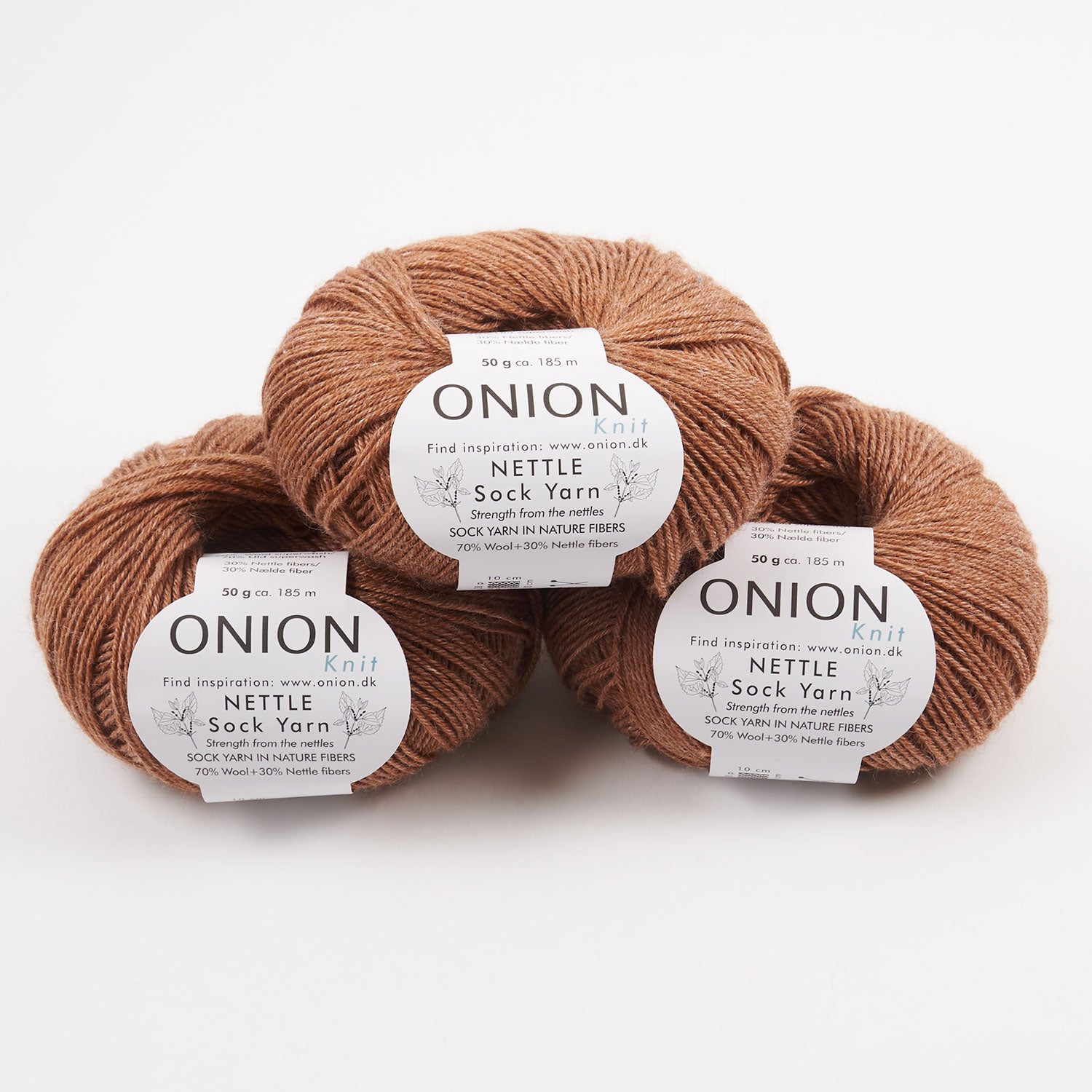 ONION NETTLE SOCK - V1032 GYLDEN Merino wool Nettle Fingering brown Yarn