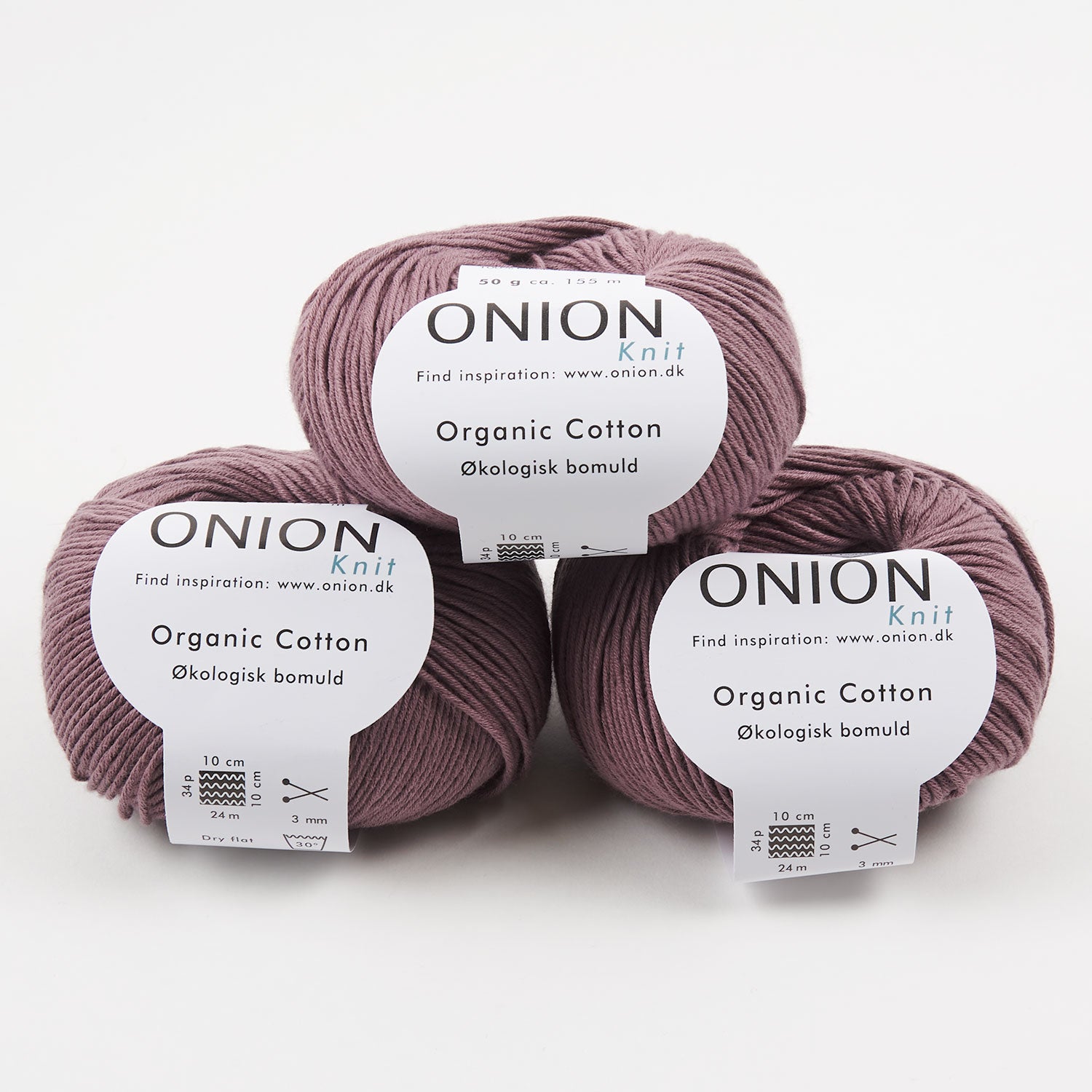 ONION ORGANIC COTTON - V127 MØRK PUDDER Cotton Sport purple Yarn
