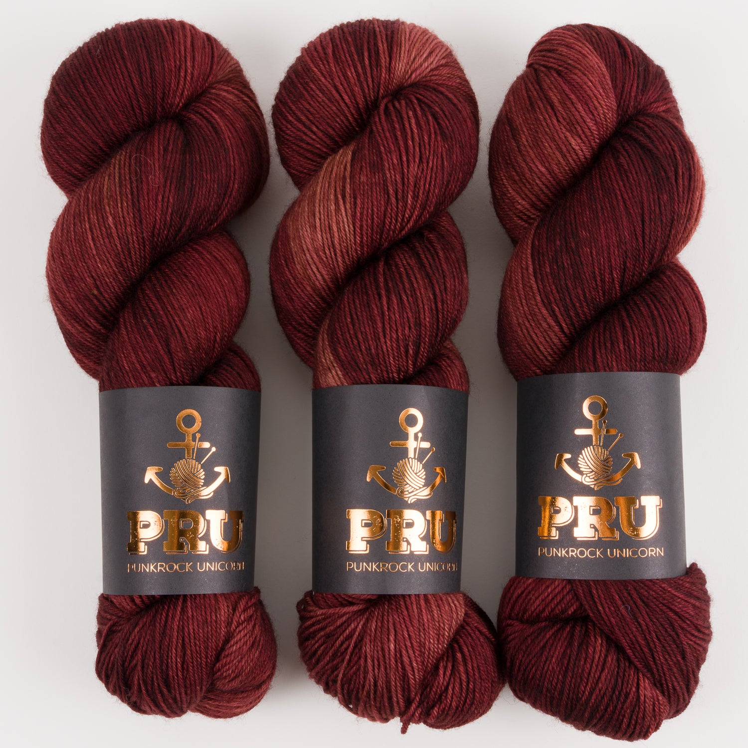 Punk Rock Unicorn SOUL - CHERRY COKE Merino wool Nylon Fingering  Sock red Yarn