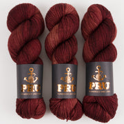 Punk Rock Unicorn SOUL - CHERRY COKE Merino wool Nylon Fingering  Sock red Yarn