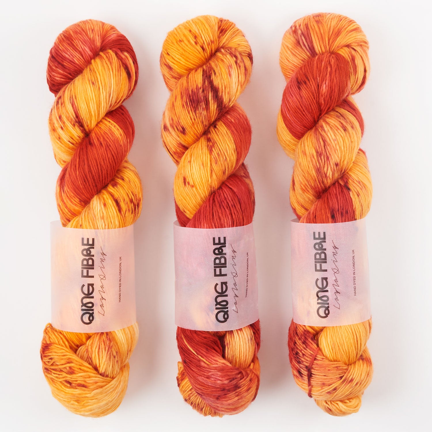 Qing Fibre DASHING SASSY - SASSAFRASS Merino wool Fingering yellow orange Yarn