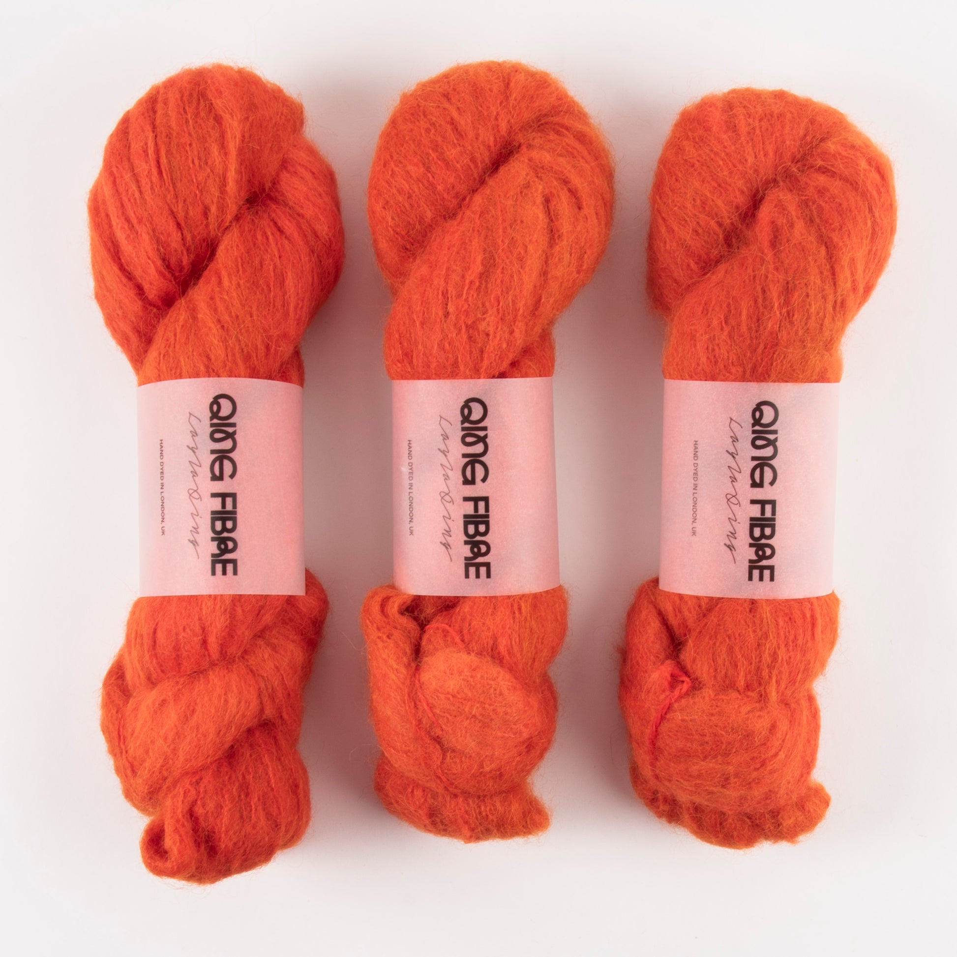 Qing Fibre MELTED BABY SURI - BRICK Alpaca Merino wool Silk Sport orange Yarn