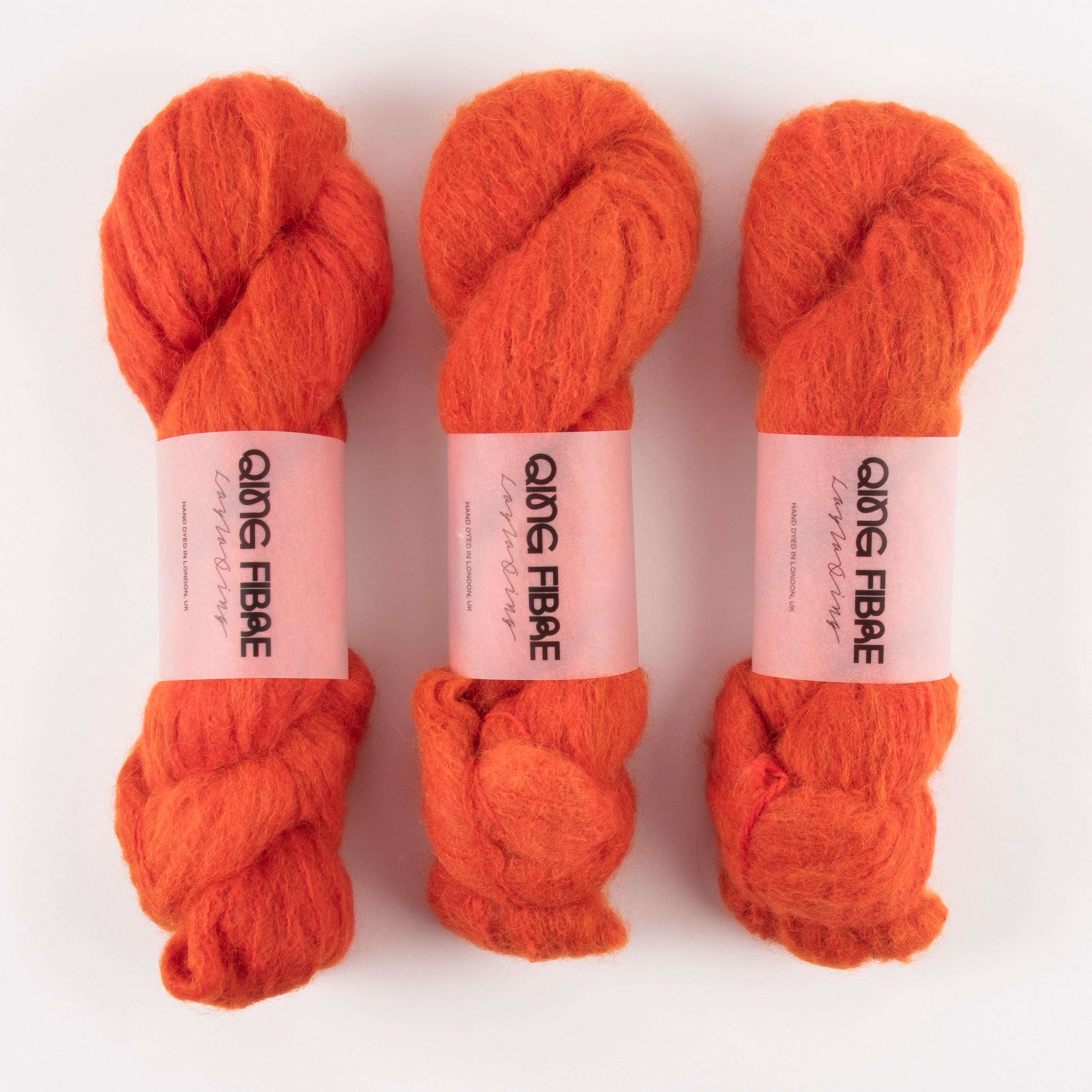 Qing Fibre MELTED BABY SURI - BRICK Alpaca Merino wool Silk Sport orange Yarn
