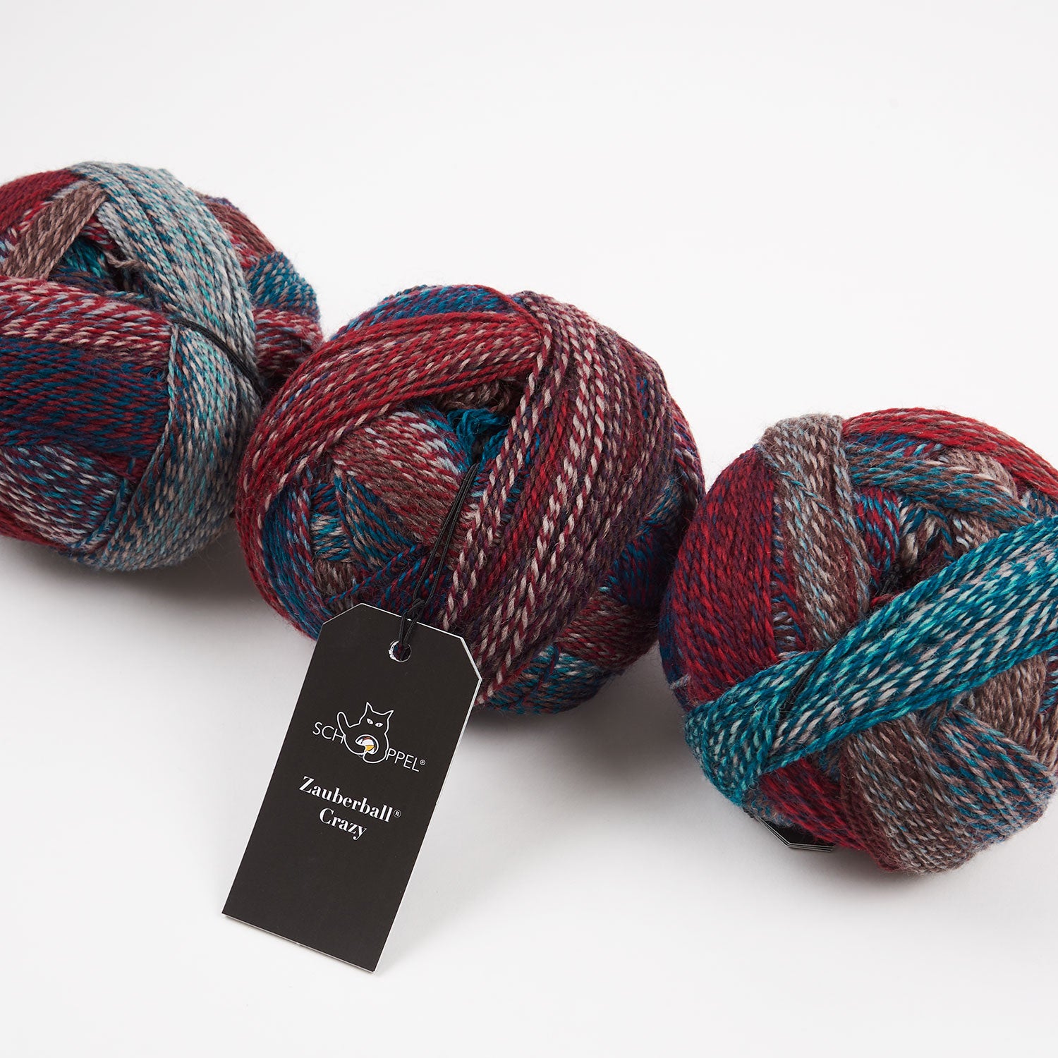 Schoppel-Wolle ZAUBERBALL CRAZY - HERBSTWIND Merino wool Nylon Light Fingering red blue multicolour Yarn
