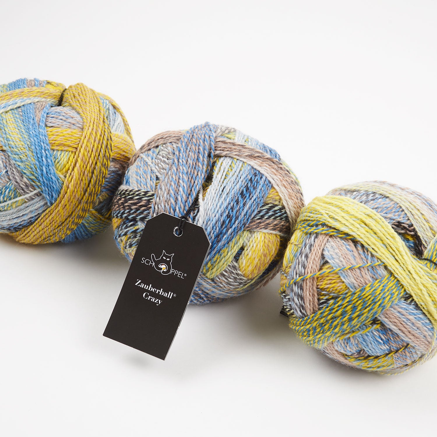 Schoppel-Wolle ZAUBERBALL CRAZY - SANDUHR Merino wool Nylon Light Fingering yellow blue Yarn
