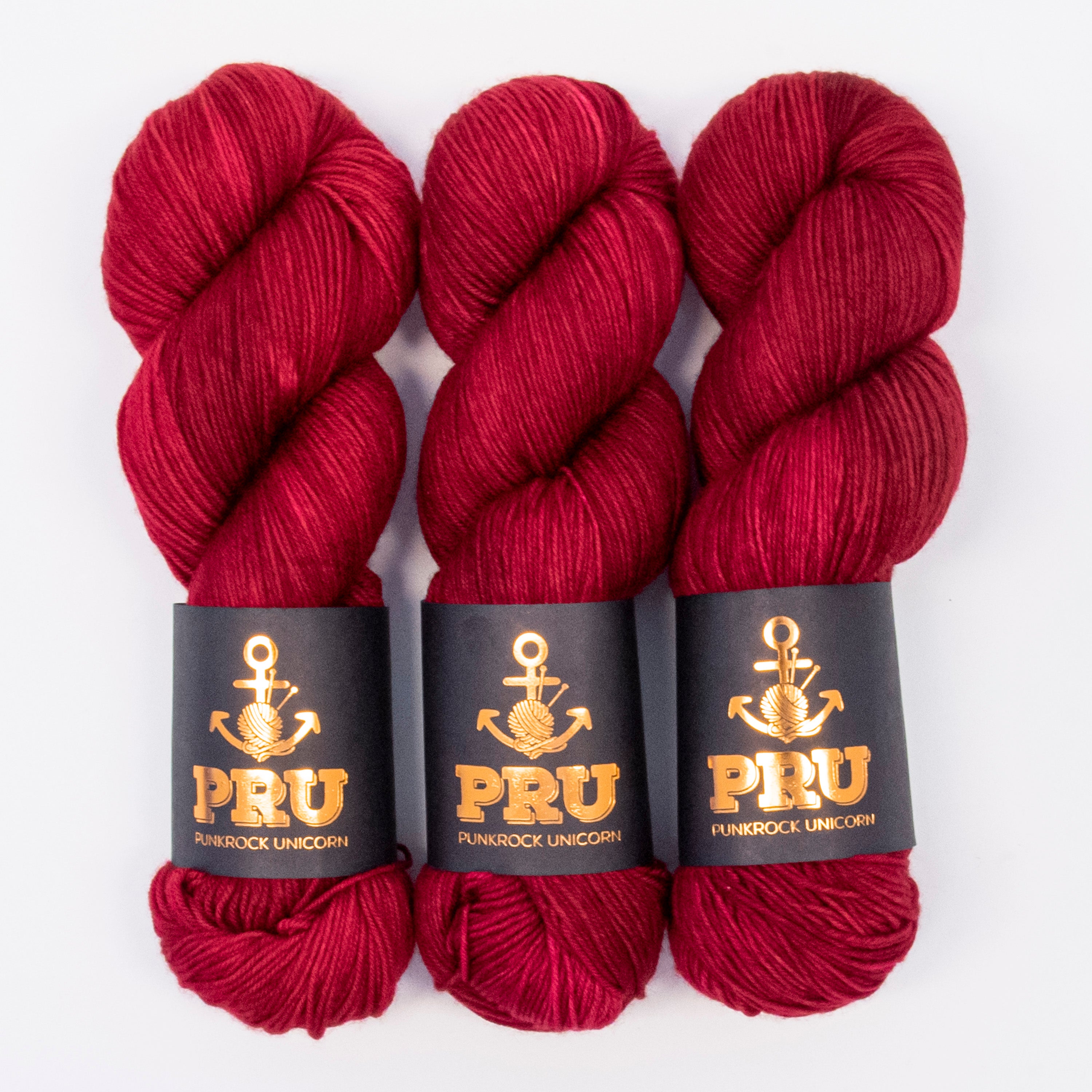 Punk Rock Unicorn SOUL - RED VELVET Merino wool Nylon Fingering  Sock red Yarn