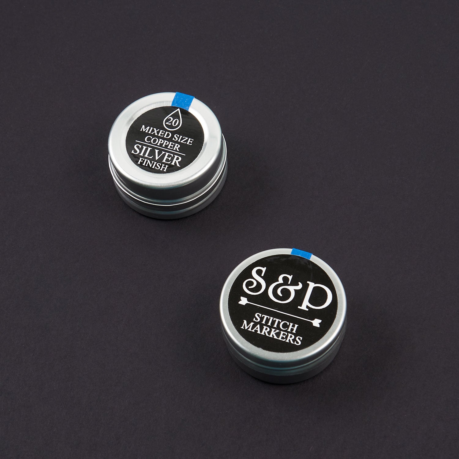 RAINDROP SILVER STITCH MARKERS 20 PCS