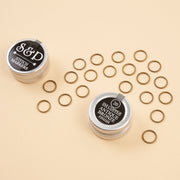 Stephen & Penelope Notions ROUND SM BRONZE STITCH MARKERS 20 PCS Tools