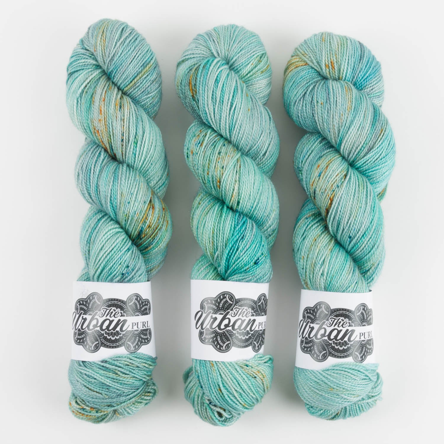 The Urban Purl LUX HI TWIST - AULDWYNTER Merino wool Silk Fingering turquoise Yarn