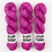 The Urban Purl LUX HI TWIST - BLACK DAHLIA Merino wool Silk Fingering pink Yarn