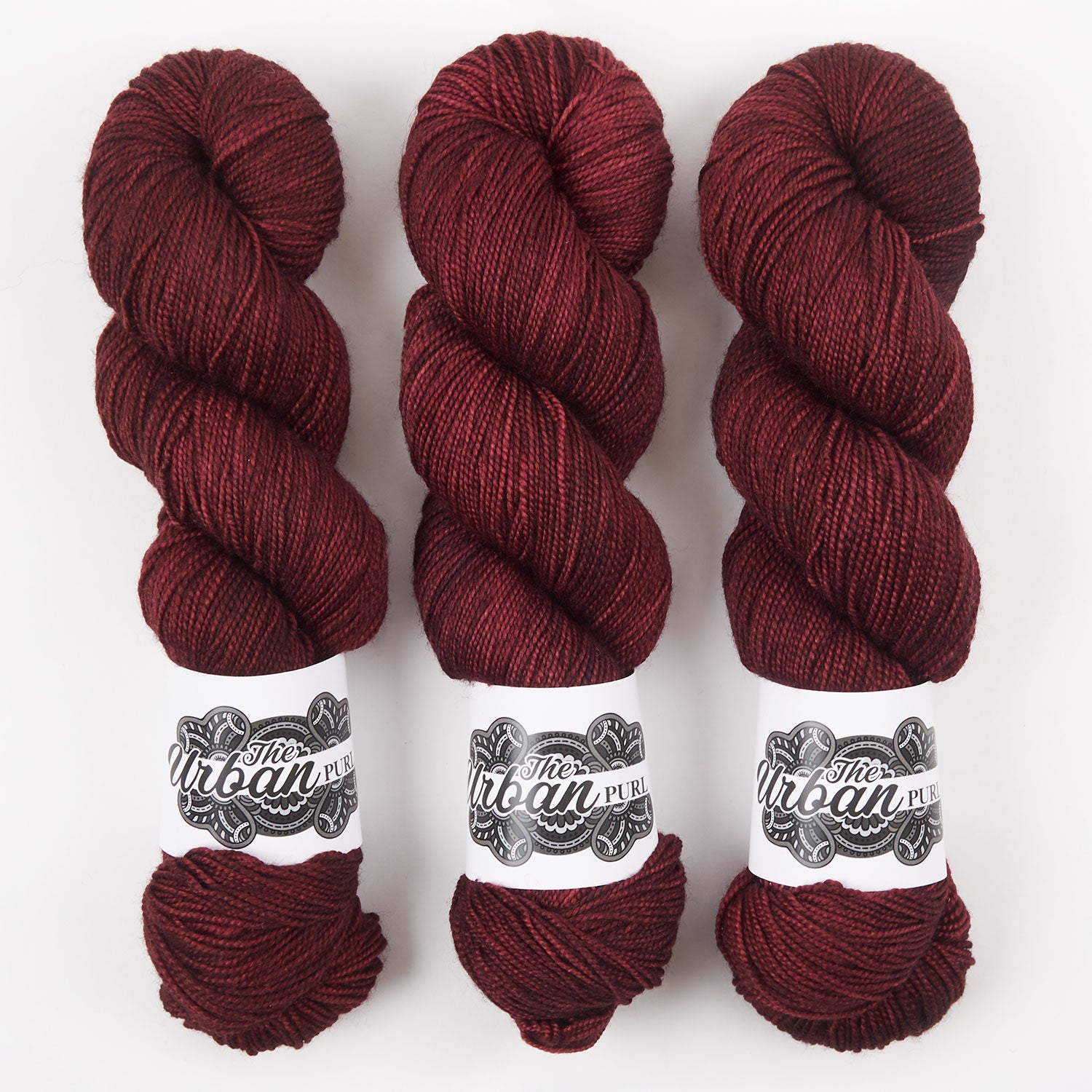 The Urban Purl LUX HI TWIST - BLEEDING HEART YARD Merino wool Silk Fingering red Yarn