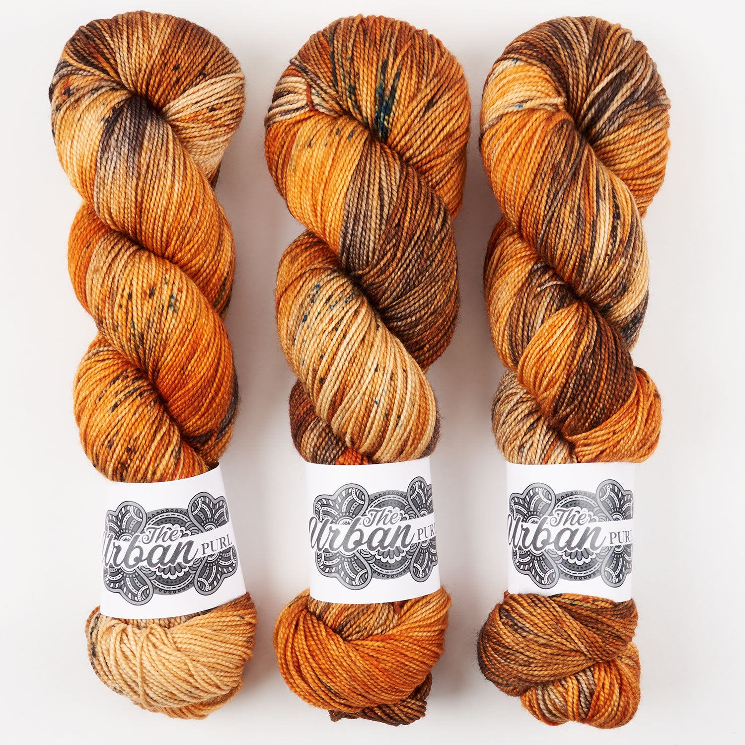 The Urban Purl LUX HI TWIST - BOUDICCA'S REVENGE Merino wool Silk Fingering orange Yarn