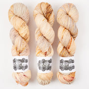 The Urban Purl LUX HI TWIST - HAZY SUMMER RAIN Merino wool Silk Fingering peach beige Yarn