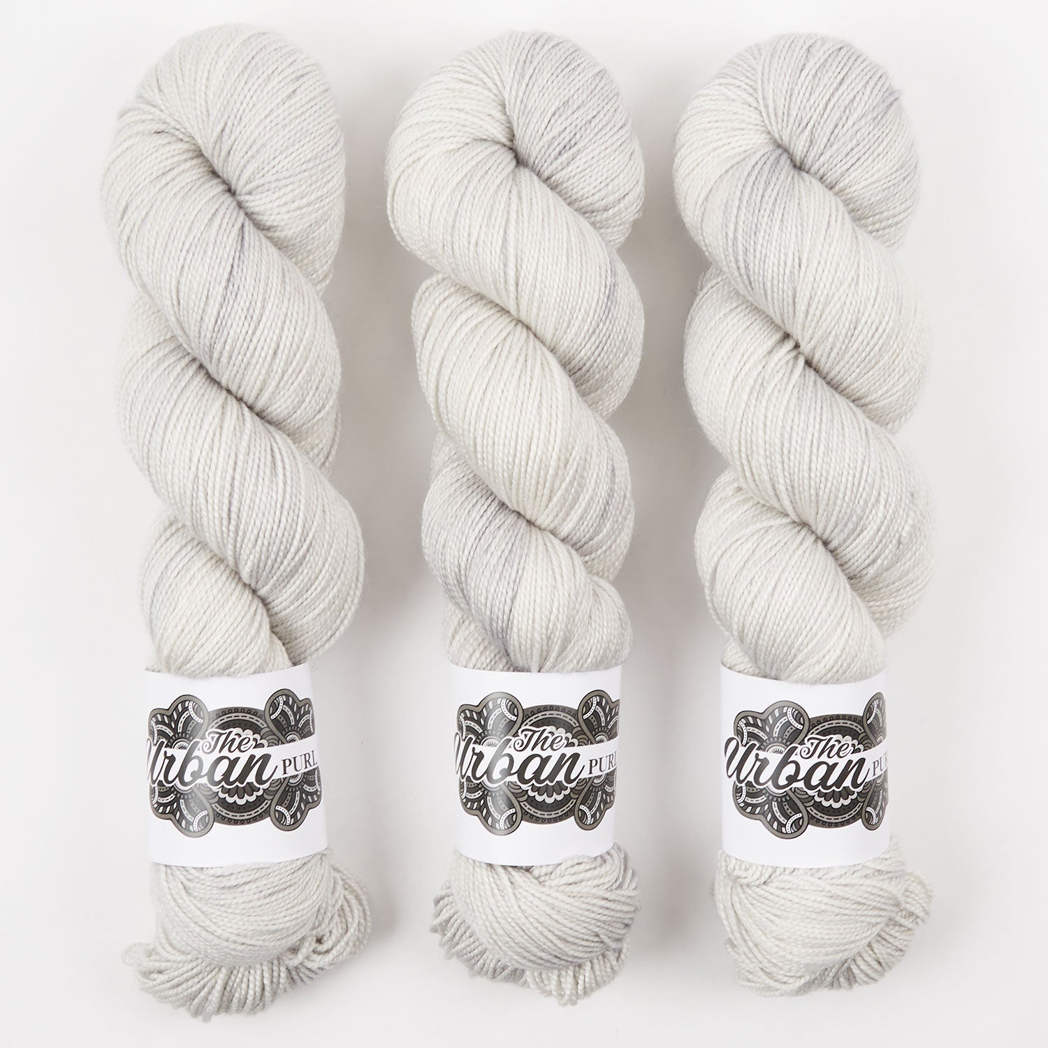 The Urban Purl LUX HI TWIST - LUNA Merino wool Silk Fingering grey Yarn