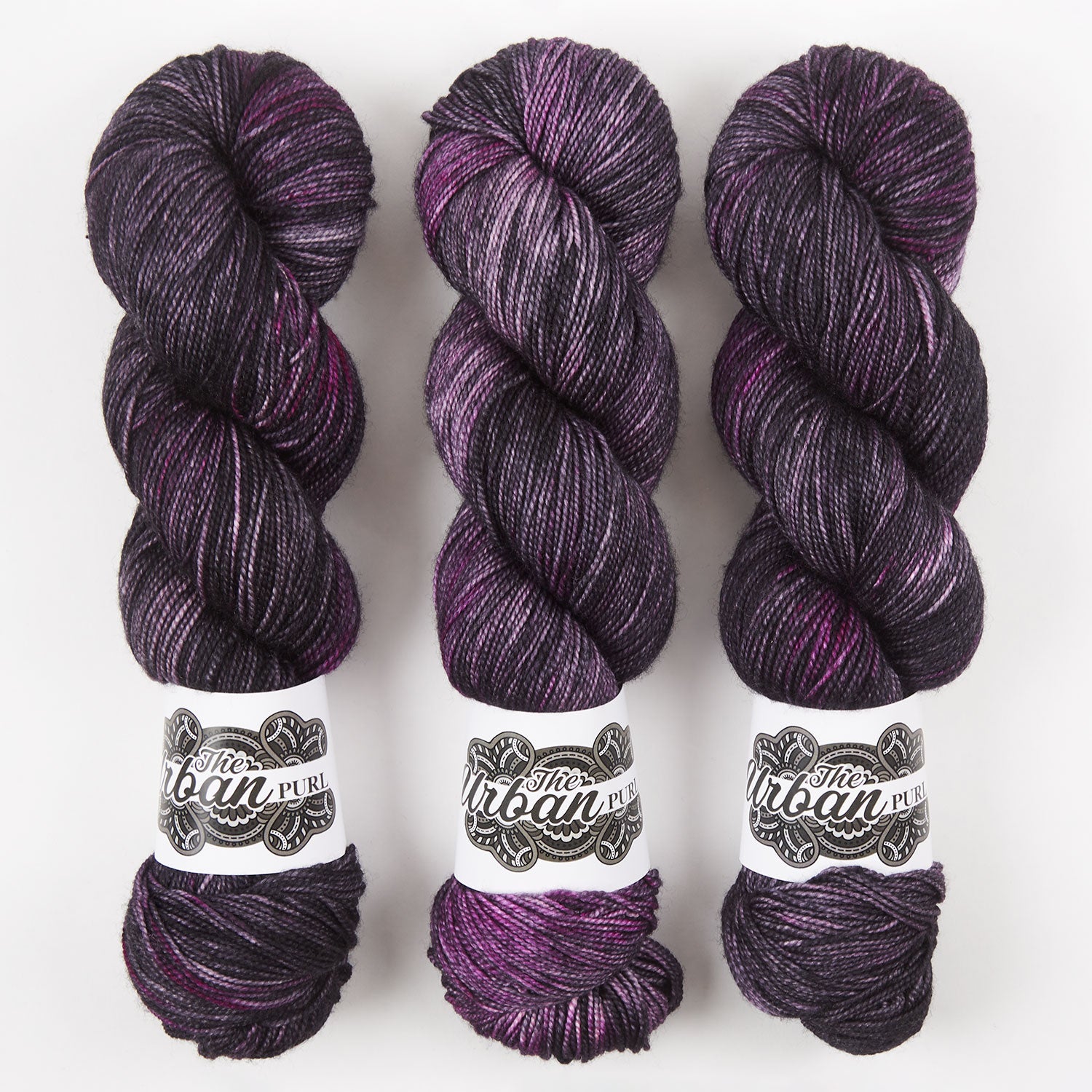 The Urban Purl LUX HI TWIST - SOHO NIGHTS Merino wool Silk Fingering purple Yarn