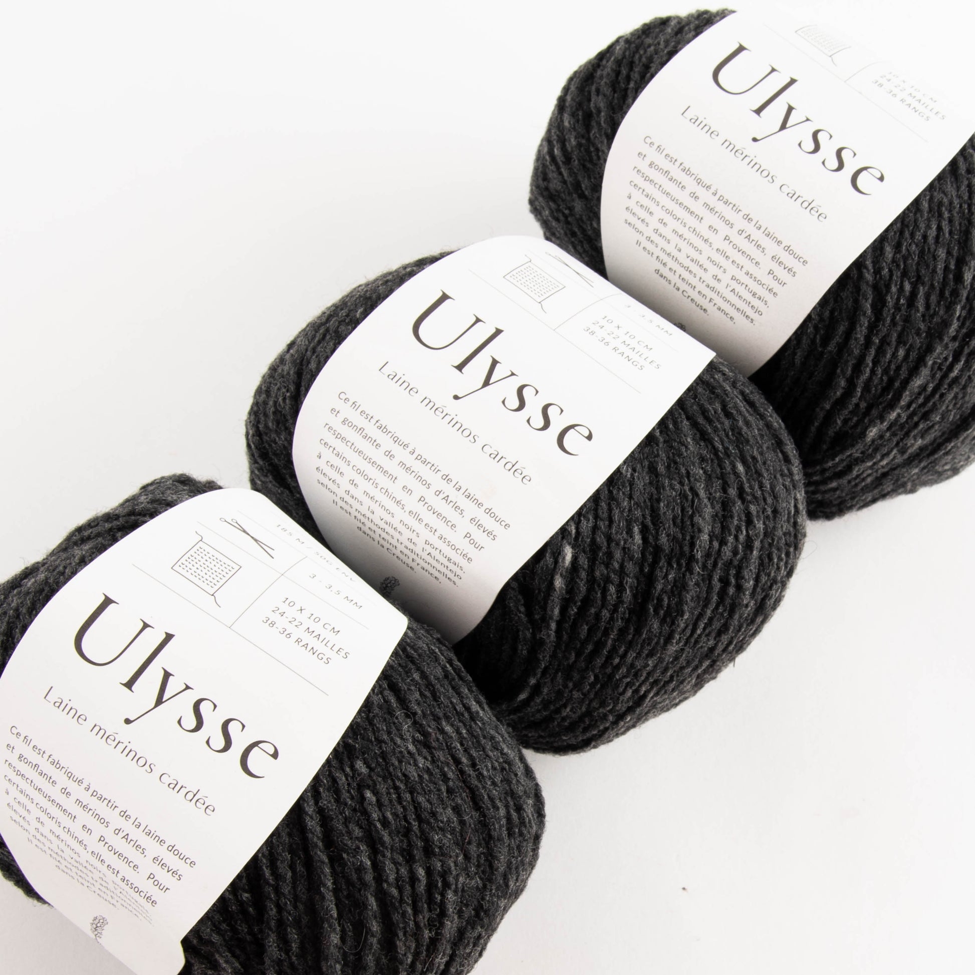De Rerum Natura ULYSSE - FUSAIN Merino wool Sport black grey Yarn