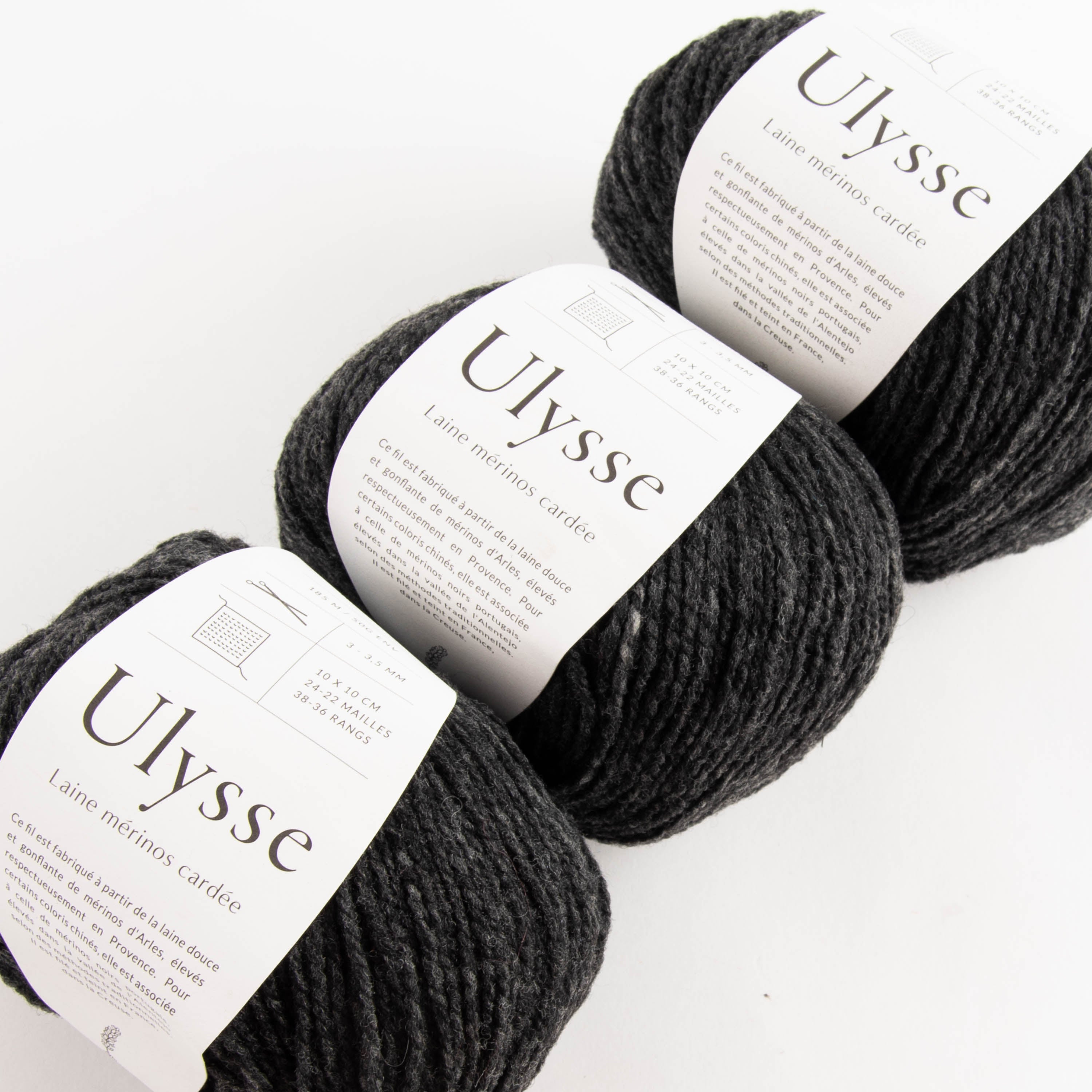 De Rerum Natura ULYSSE - FUSAIN Merino wool Sport black grey Yarn