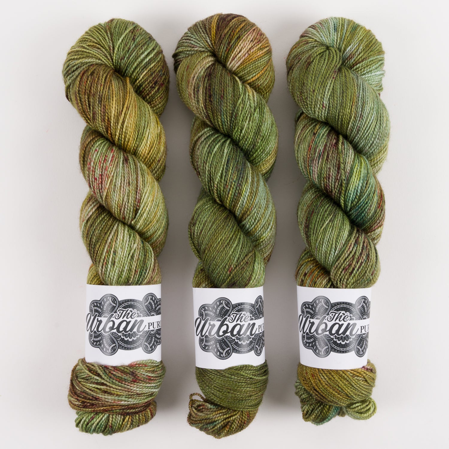 The Urban Purl LUX HI TWIST - HEDGE WITCH Merino wool Silk Fingering green Yarn