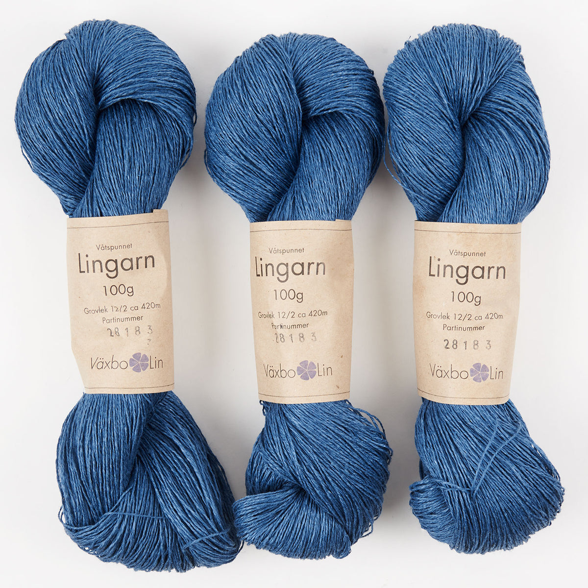 Växbo Lin LINGARN - 13 BLÅ Linen Light Fingering blue Yarn