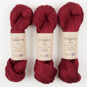 Växbo Lin LINGARN - 9 BORDEAUX Linen Light Fingering red Yarn