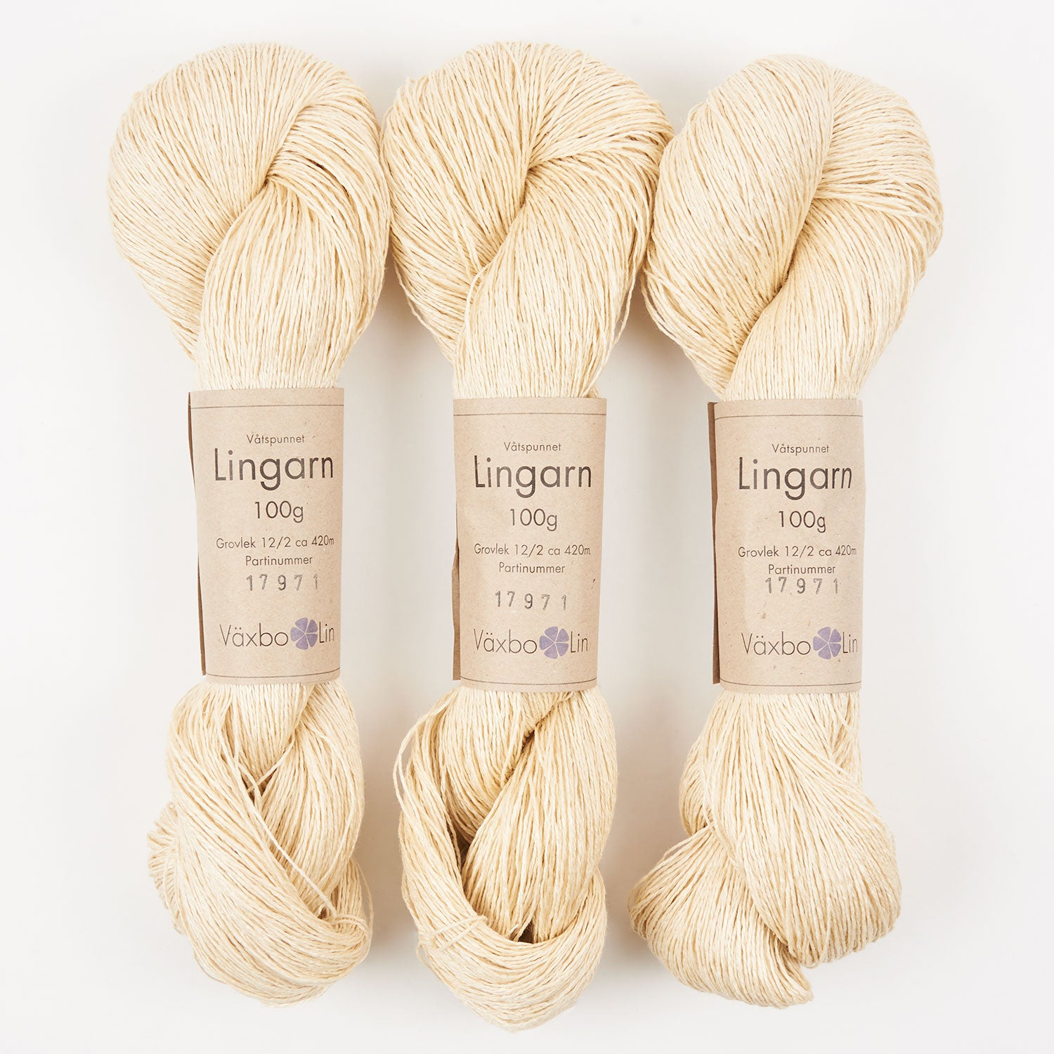 Växbo Lin LINGARN - 2 GYLLEN Linen Light Fingering cream yellow Yarn