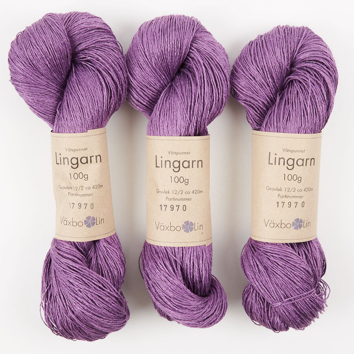 Växbo Lin LINGARN - 11 LILA Linen Light Fingering purple Yarn