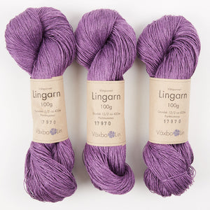 Växbo Lin LINGARN - 11 LILA Linen Light Fingering purple Yarn