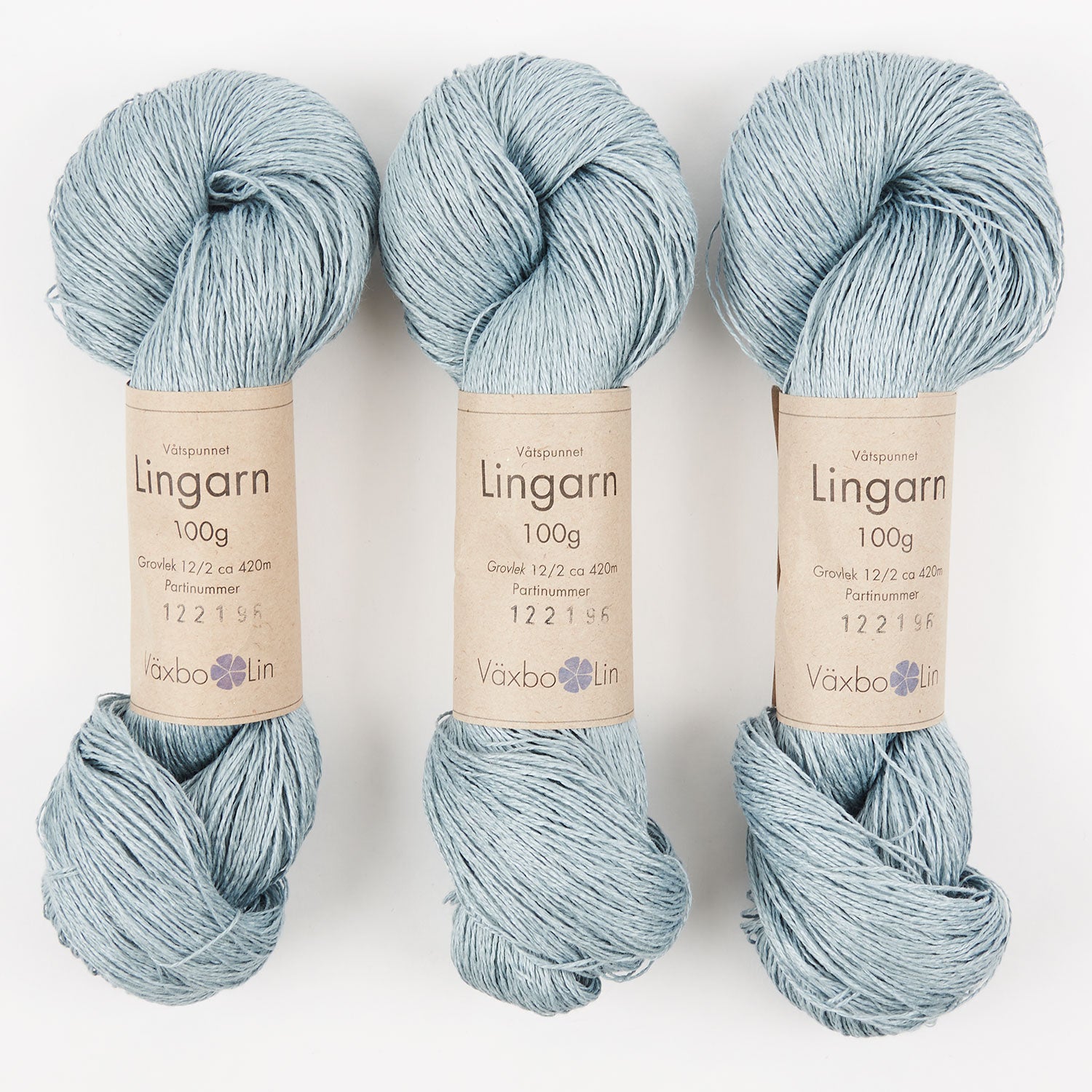 Växbo Lin LINGARN - 20 LJUSBLÅ Linen Light Fingering blue Yarn