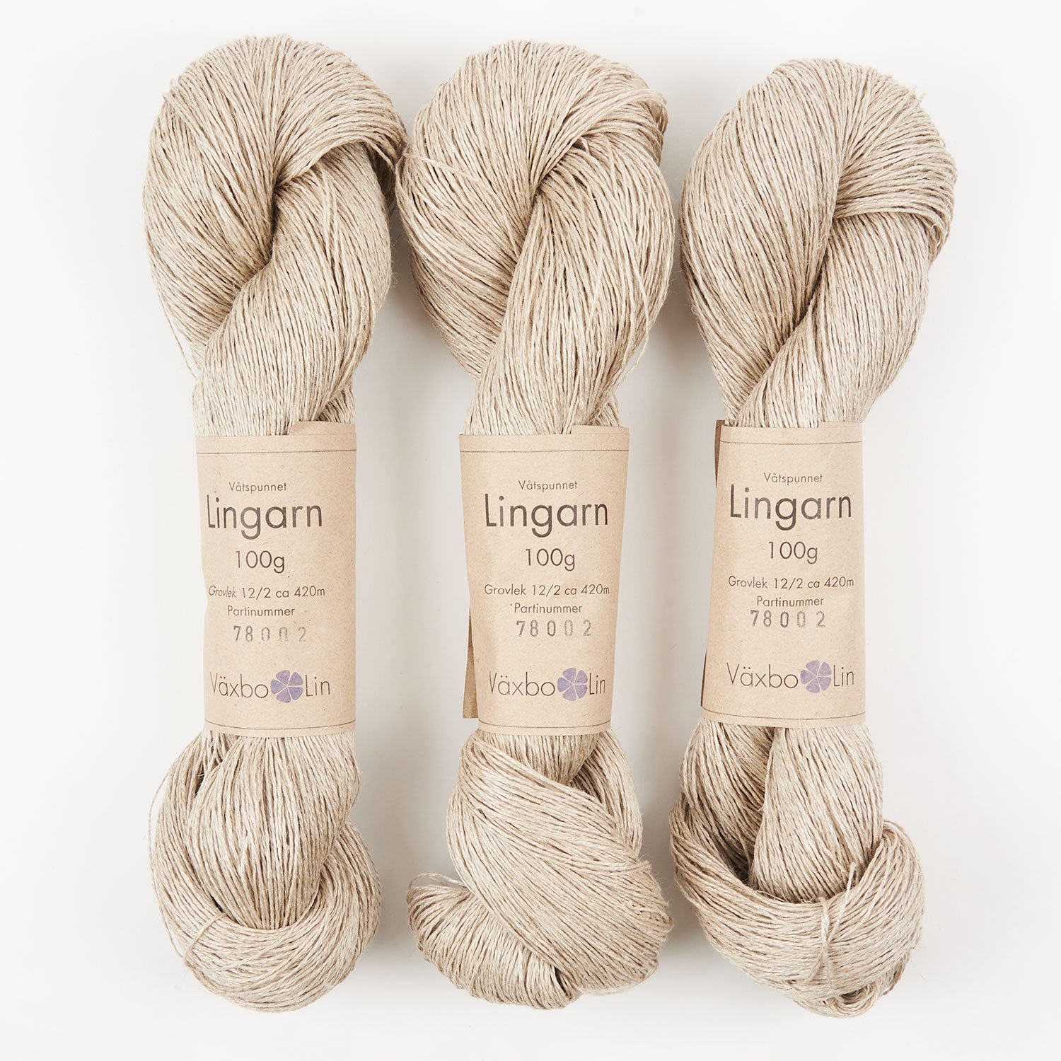 Växbo Lin LINGARN - 0 OBLEKT Linen Light Fingering beige Yarn