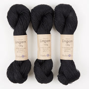 Växbo Lin LINGARN - 3 SVART Linen Light Fingering black Yarn