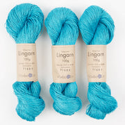 Växbo Lin LINGARN - 19 TURKOS Linen Light Fingering turquoise blue Yarn