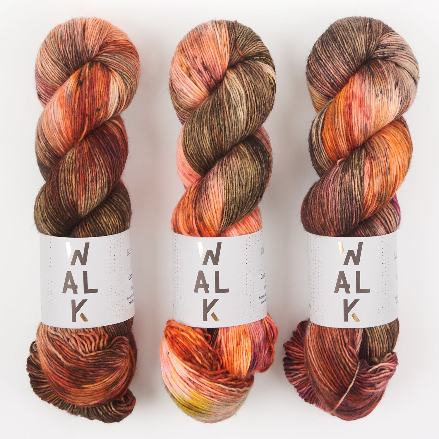 WALK Collection COTTAGE MERINO - BONFIRE Merino wool Fingering brown orange Yarn