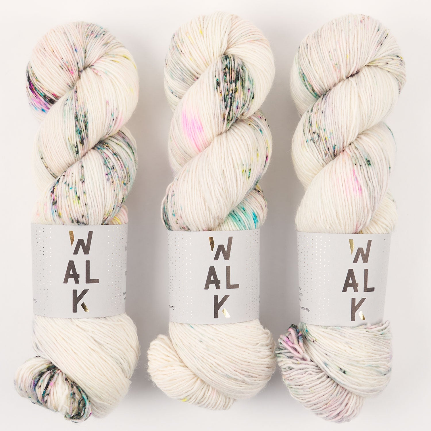 WALK Collection COTTAGE MERINO - GRUNGE POP Merino wool Fingering multicolour white Yarn