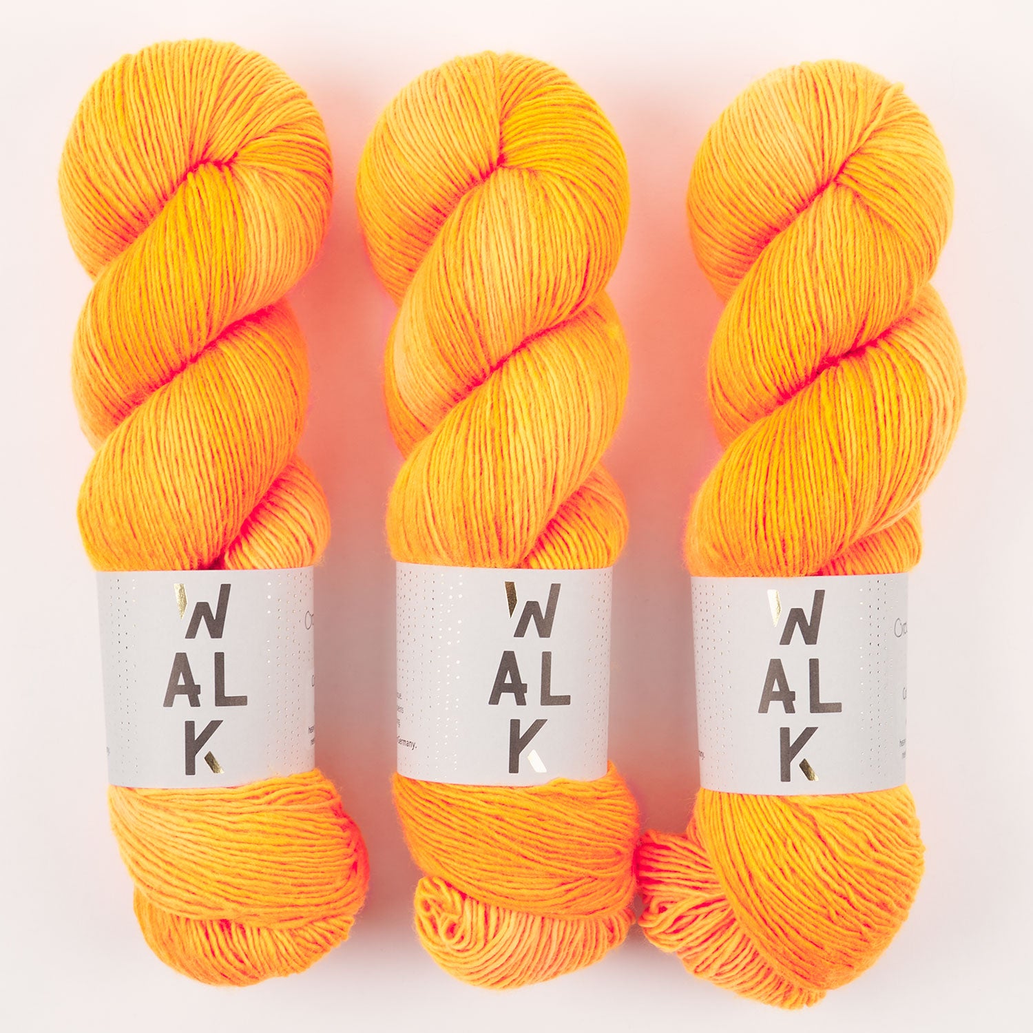 WALK Collection COTTAGE MERINO - ORANGE PUNCH Merino wool Fingering neon orange Yarn