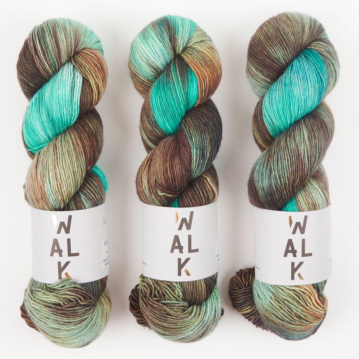 WALK Collection COTTAGE MERINO - SALINA Merino wool Fingering brown multicolour turquoise Yarn