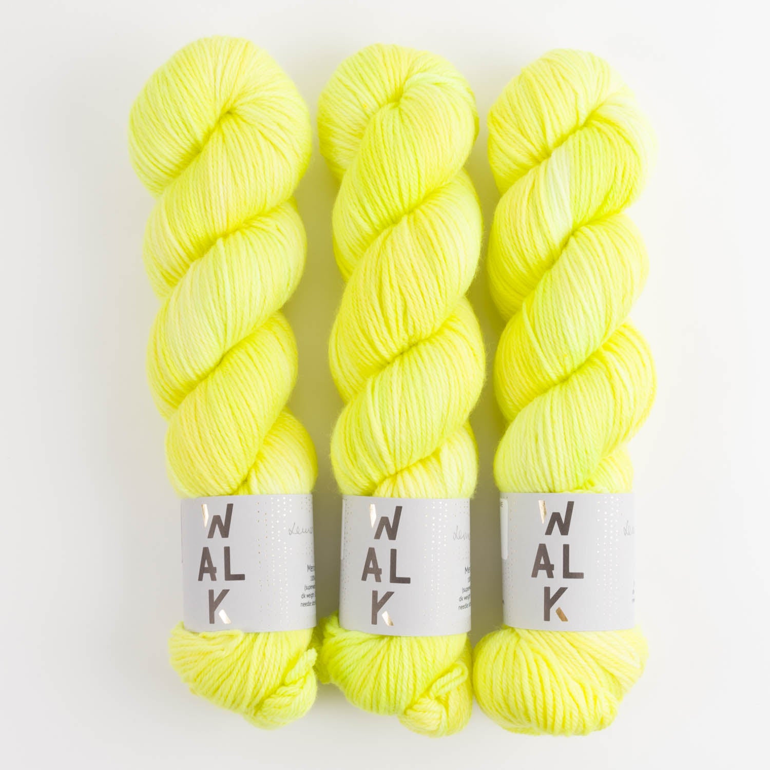 WALK Collection WALK MERINO DK - LEMON & LIME Merino wool DK yellow neon Yarn