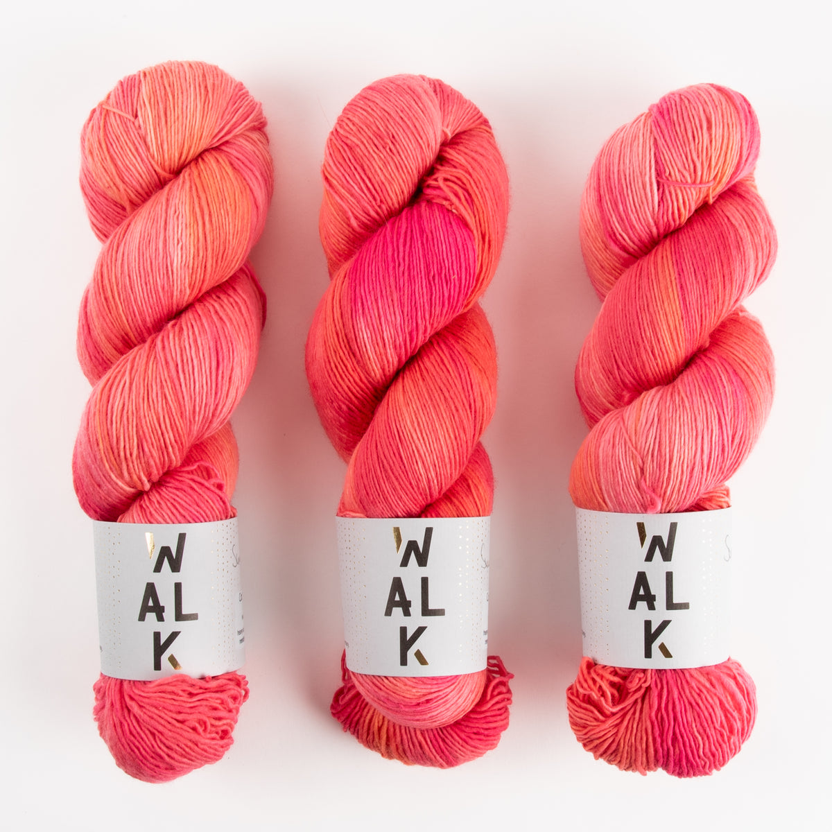 WALK Collection COTTAGE MERINO - SUMMER SORBET Merino wool Fingering pink coral Yarn
