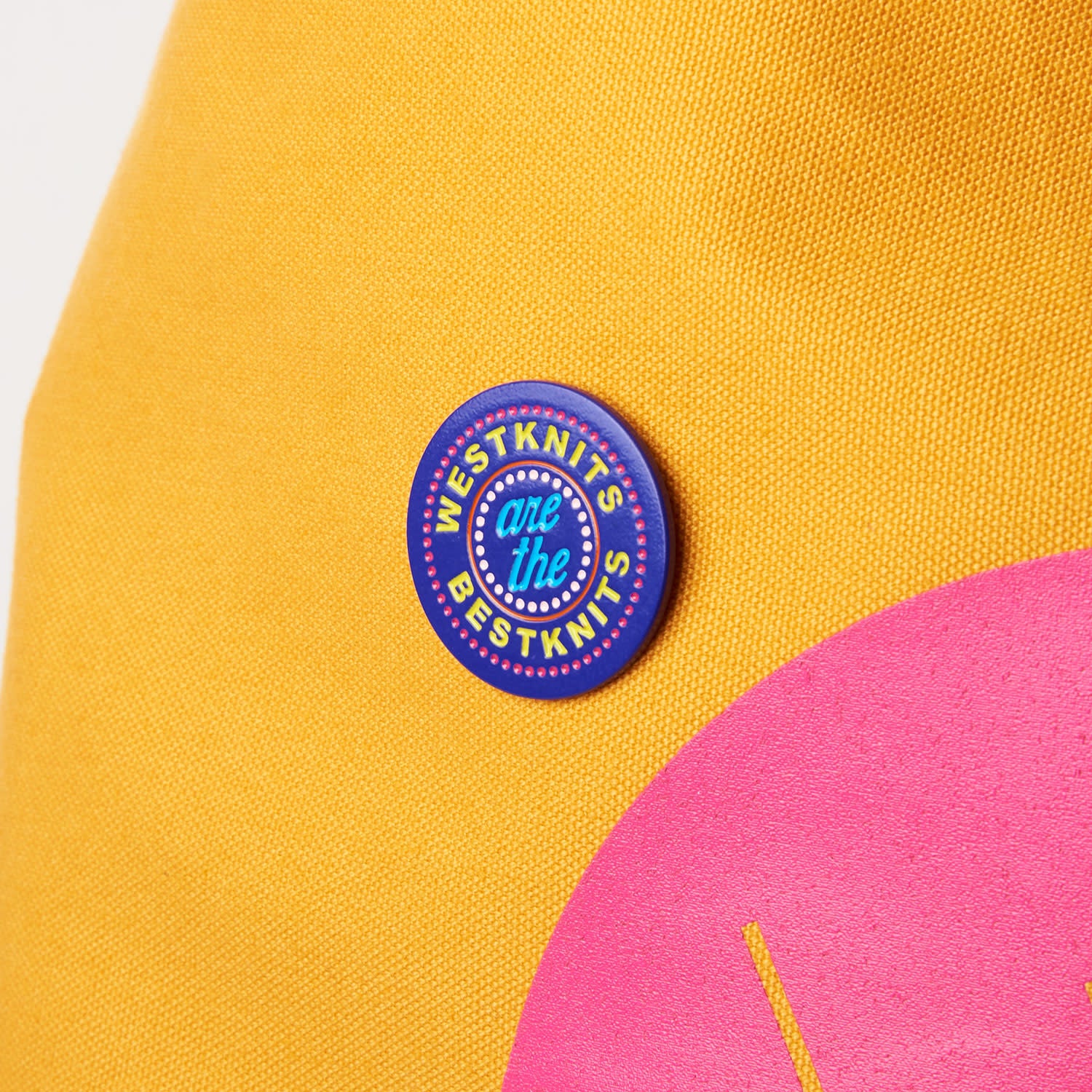 BLUE WESTKNITS ARE THE BEST KNITS ENAMEL PIN