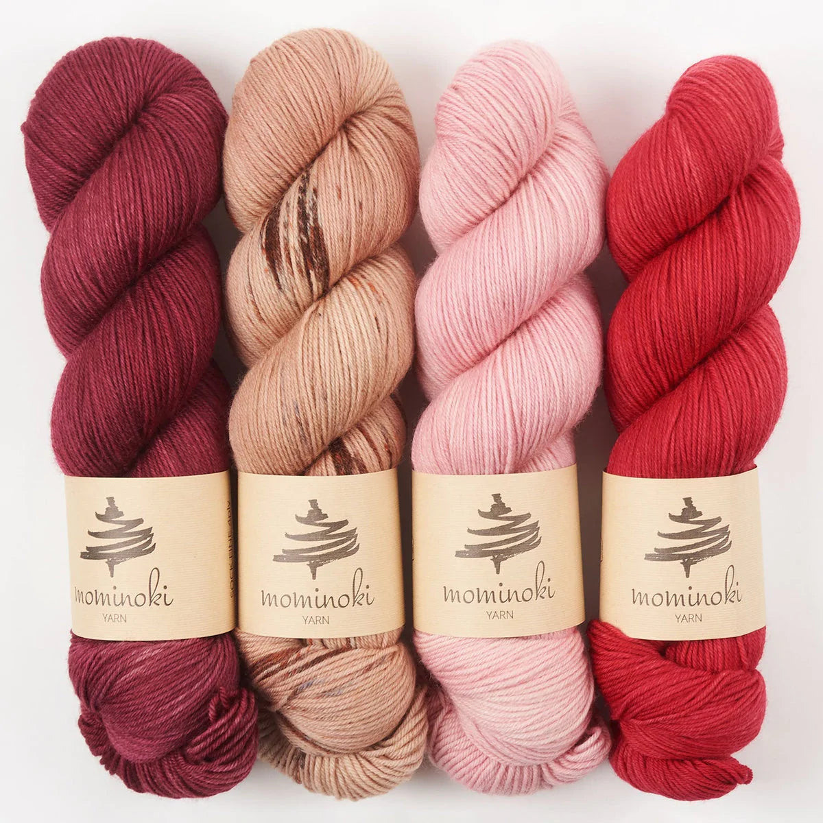 Mominoki Yarn RED FLAMINGO Merino wool Polyamide Fingering Quick Kits